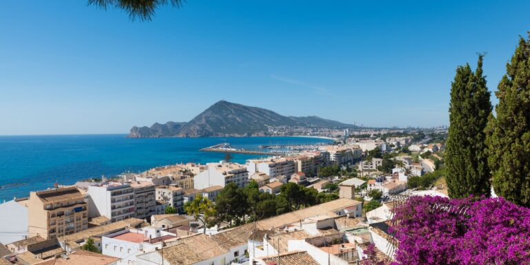 costa blanca view over the sea with mountain in the background